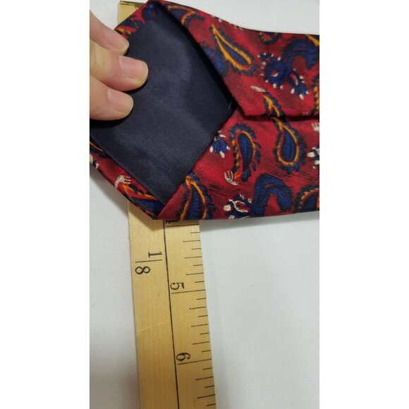 Ketch Paisley Red & Blue Necktie Polyester Made In USA - Picture 9 of 10